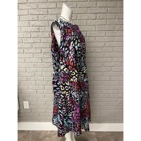 Rachel Roy Multicolored Animal Print Surplice Faux Wrap Dress Size 20 NWT - Picture 5 of 9